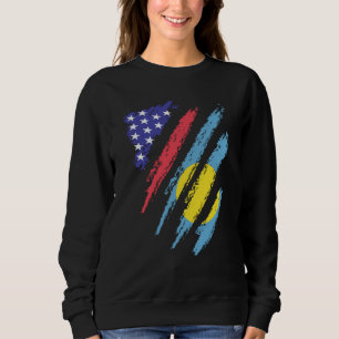 Palau-amerikanischer Patriot gewachsene Herzflagge Sweatshirt