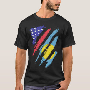 Palau-amerikanischer Patriot gewachsene Herzflagge T-Shirt