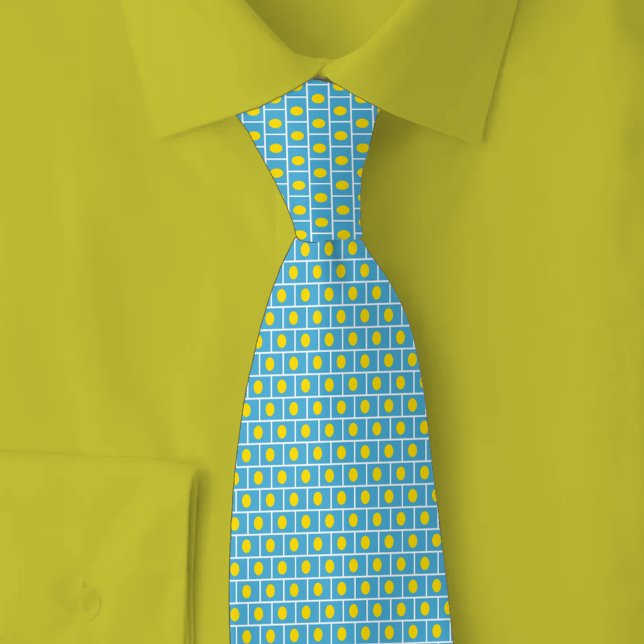 Palau Flag Brick Pattern Krawatte (Von Creator hochgeladen)