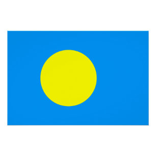 Palau Flag Poster
