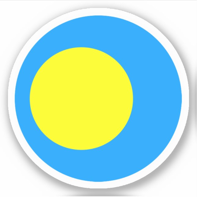Palau Flag Round Sticker (Vorderseite)