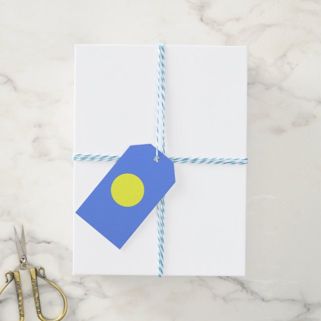 Palau-Flagge Geschenkanhänger (Mit Garn)