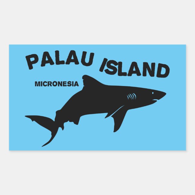 Palau Island Scuba Diving with Sharks Rechteckiger Aufkleber (Vorderseite)