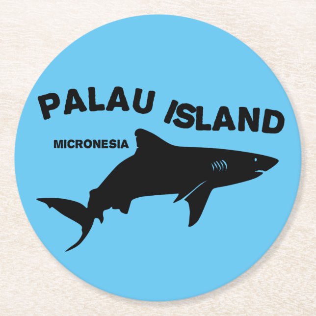 Palau Island Scuba Diving with Sharks Runder Pappuntersetzer (Vorderseite)