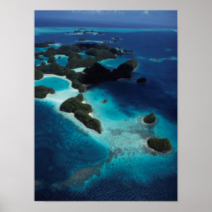 Palau, Mikronesien, Luftbild Rock Island Poster