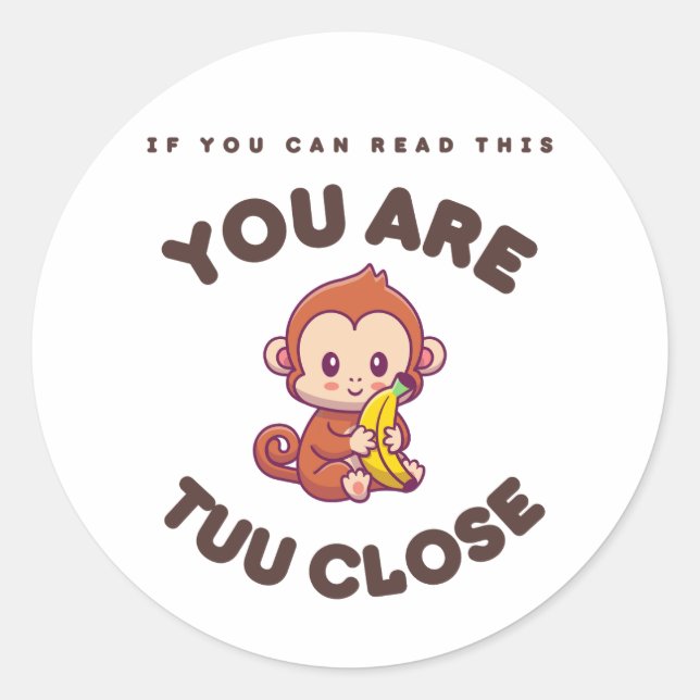 Palau Palauan Monkey Meme Runder Aufkleber (Vorderseite)