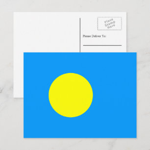 Palauan Flag, Flagge Palaus Postkarte