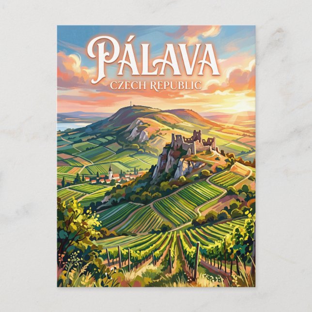 Pálava-Hügel Tschechien Postkarte (Vorderseite)