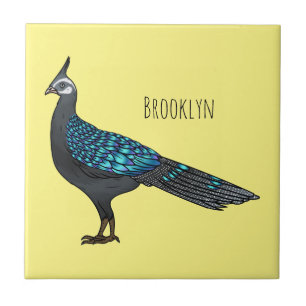 Palawan Pfauenpheasant Cartoon Fliese