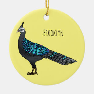 Palawan Pfauenpheasant Cartoon Keramik Ornament