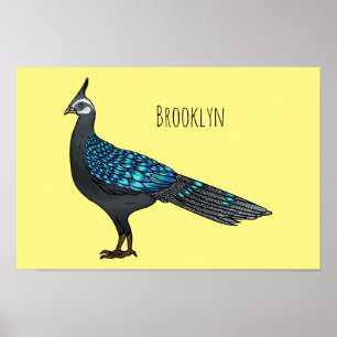 Palawan Pfauenpheasant Cartoon Poster