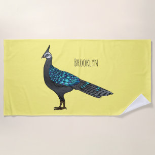Palawan Pfauenpheasant Cartoon Strandtuch