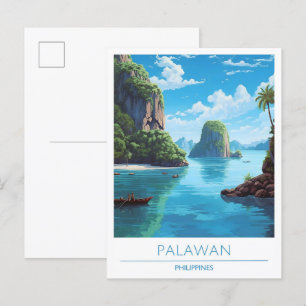 Palawan Philippinen Vintage Reise  Postkarte