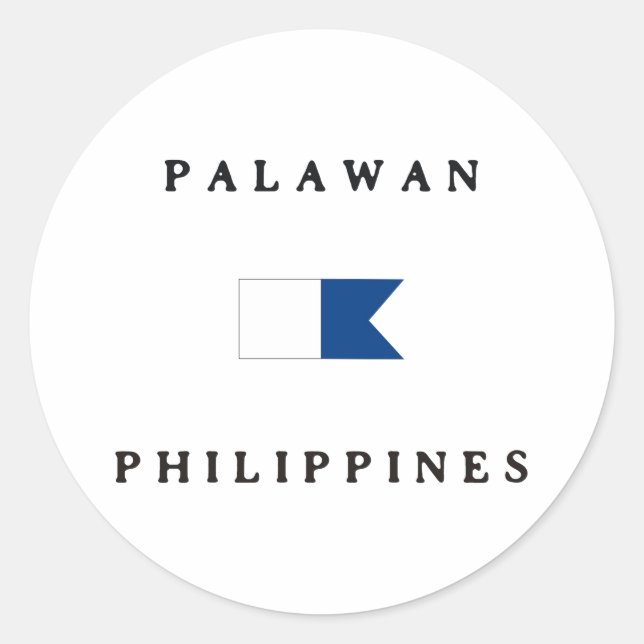 Palawan Philippines Alpha Dive Flag Runder Aufkleber (Vorderseite)