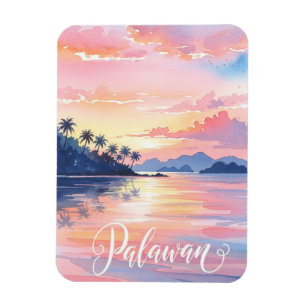 Palawan Philippines Watercolor Travel Magnet