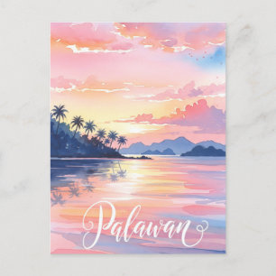 Palawan Philippines Watercolor Travel Postkarte