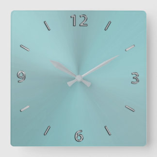 Pale Aqua Moderne Metallmauer Uhr