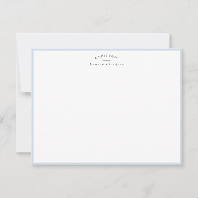 Pale Baby Blue Border Personalized Note Card Einladung (Vorderseite)