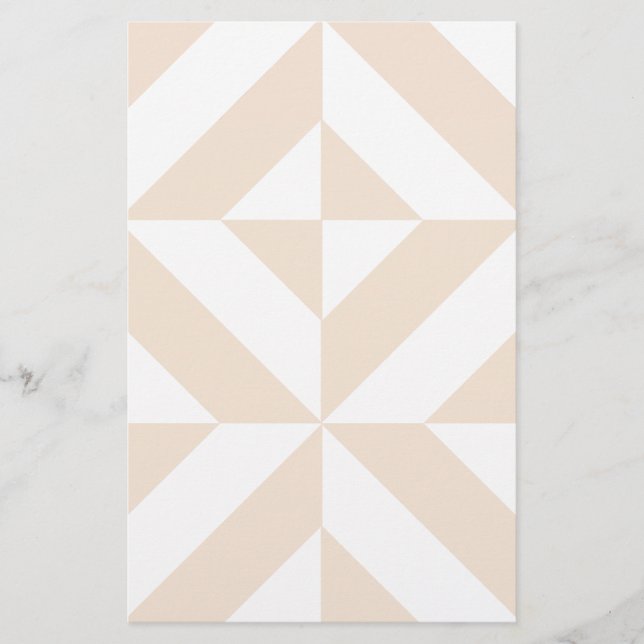 Pale Beige Geometric Deko Cube Pattern (Vorderseite)