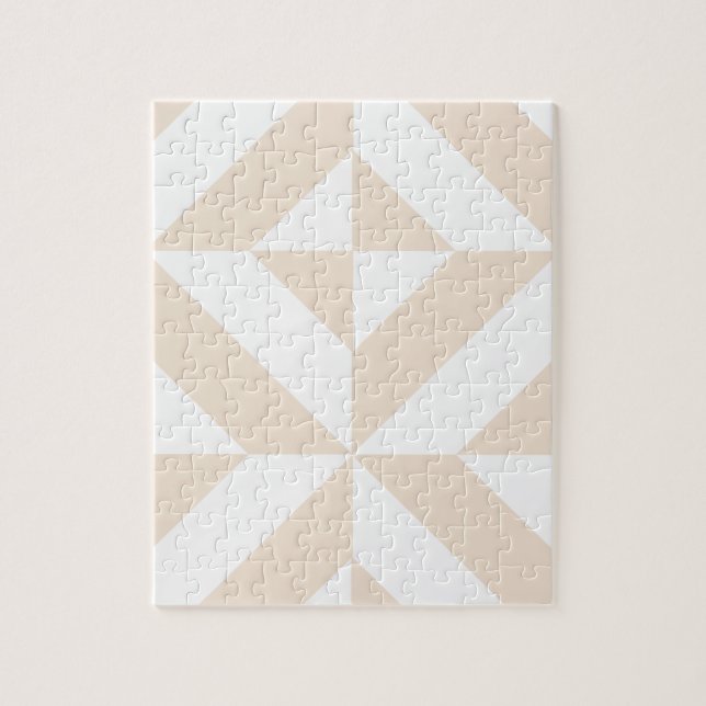 Pale Beige Geometric Deko Cube Pattern (Vertikal)