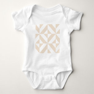 Pale Beige Geometric Deko Cube Pattern Baby Strampler