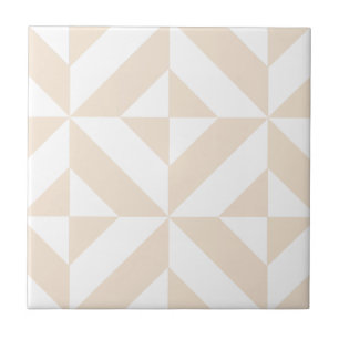 Pale Beige Geometric Deko Cube Pattern Fliese