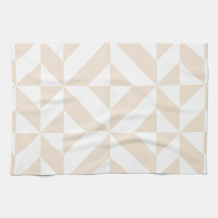 Pale Beige Geometric Deko Cube Pattern Handtuch