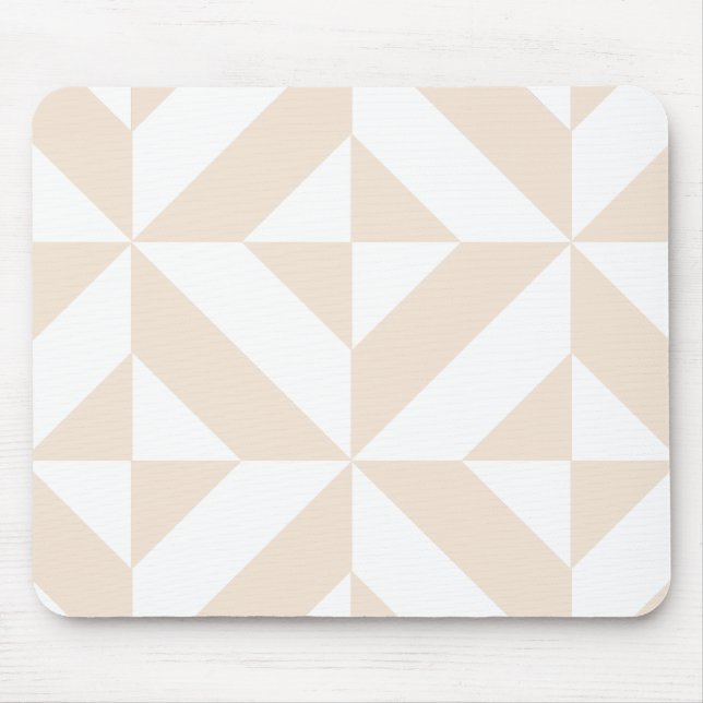 Pale Beige Geometric Deko Cube Pattern Mousepad (Vorne)