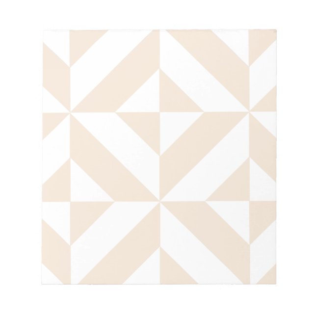 Pale Beige Geometric Deko Cube Pattern Notizblock (Vorderseite)