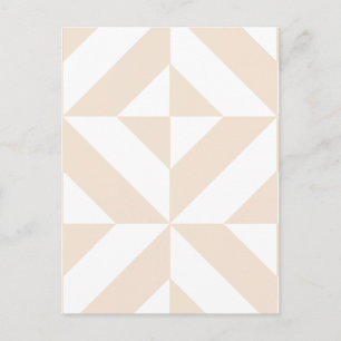 Pale Beige Geometric Deko Cube Pattern Postkarte