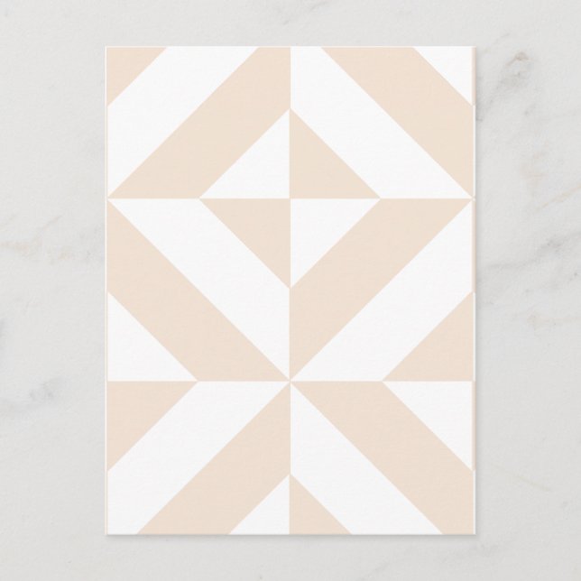Pale Beige Geometric Deko Cube Pattern Postkarte (Vorderseite)
