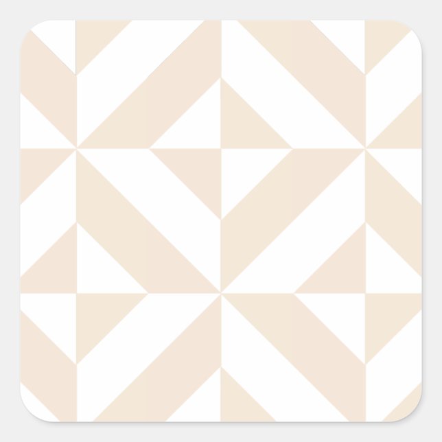 Pale Beige Geometric Deko Cube Pattern Quadratischer Aufkleber (Vorderseite)