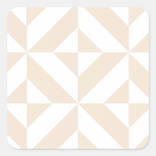 Pale Beige Geometric Deko Cube Pattern Quadratischer Aufkleber