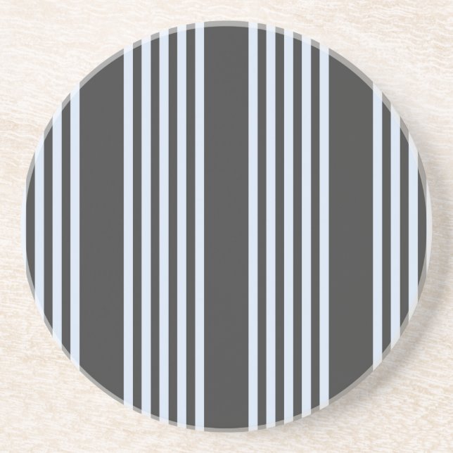 Pale blue and charcoal five stripes pattern getränkeuntersetzer (Vorne)