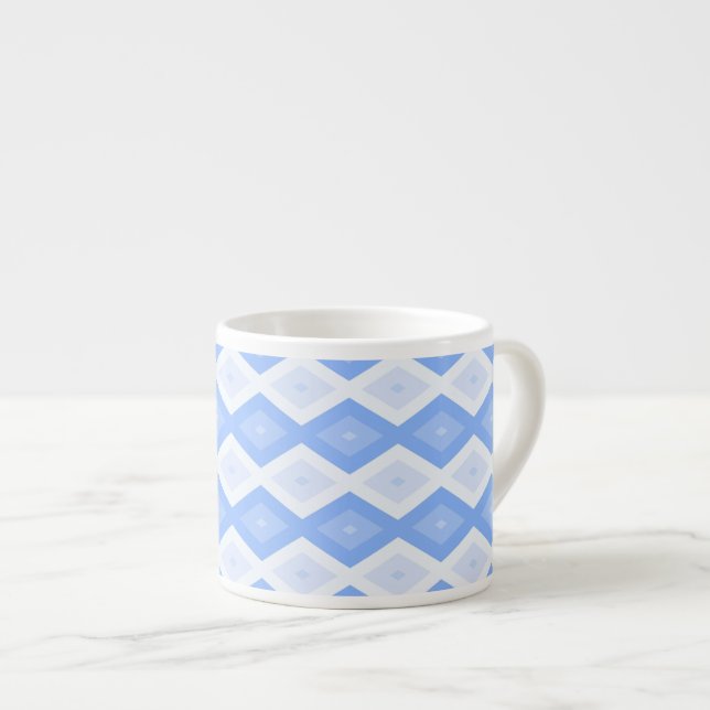 Pale blue diamond pattern espressotasse (Vorderseite Rechts)