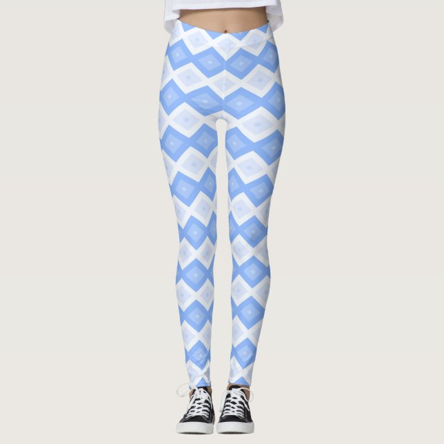 Pale blue diamond pattern leggings (Vorderseite)