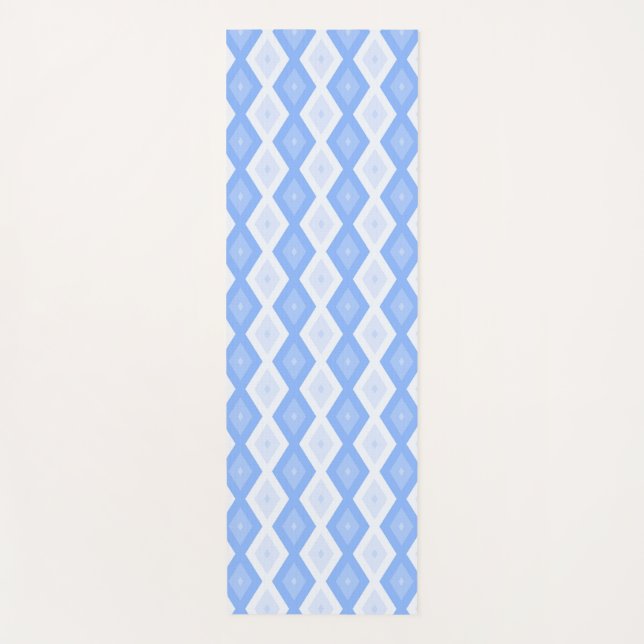 Pale blue diamond pattern yogamatte (Vorderseite)