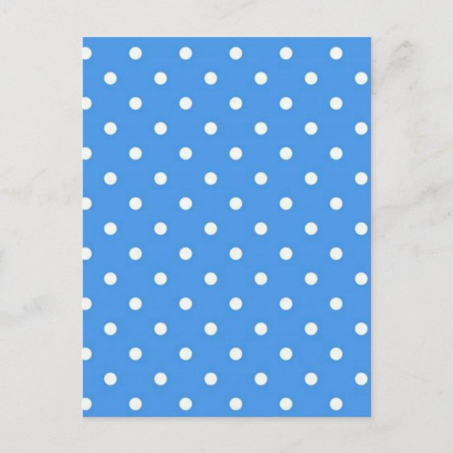 Pale Blue Polka Dot Art Postkarte (Vorderseite)