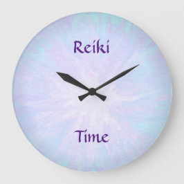 Pale Blue Reiki Time Große Wanduhr