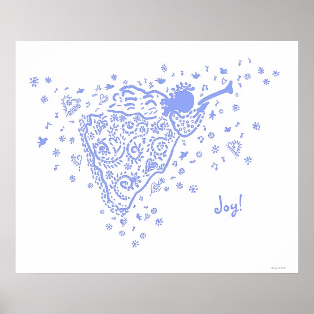 Pale Blue Trumpet Angel Poster (Vorne)