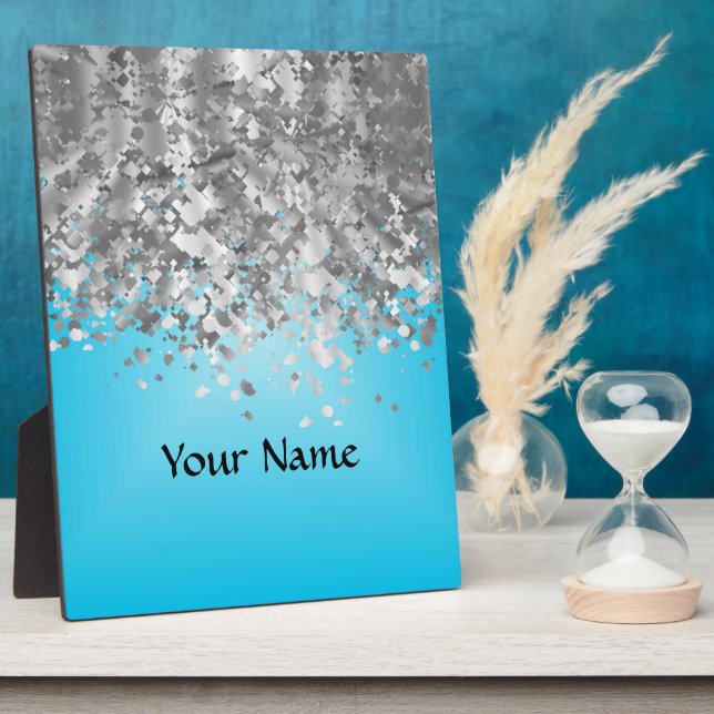 Pale Blue und Falglitter Fotoplatte (Seite)