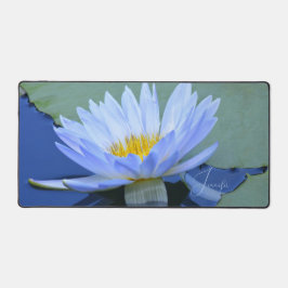 Pale Blue Water Lily Personnalisé Bureau Mats Plaq