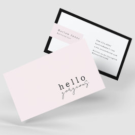 Pale Blush Pink Hallo Schöne Schönheit Minimalisti Visitenkarte