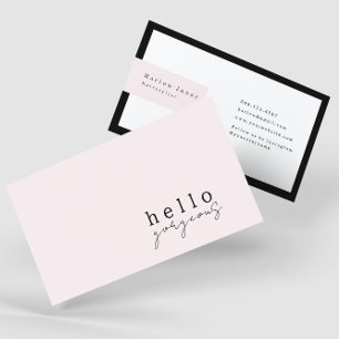 Pale Blush Pink Hallo Schöne Schönheit Minimalisti Visitenkarte