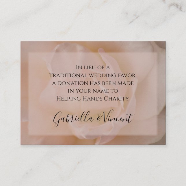 Pale Blush Rose Rose Floral Mariage Carte de bienf (Devant)