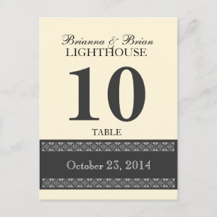 PALE CORNSILK Wedding Tischnummer Card Empfang