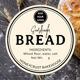 Pale Cream Bakery Sauerteigbrot-Etikett Aufkleber