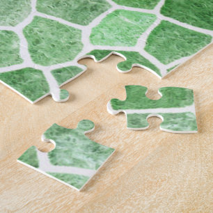Pale Emerald und Pistachio Cobbled Patchwork