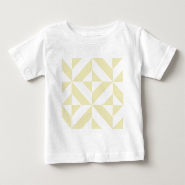 Pale Gold Geometric Deko Cube Pattern Baby T-shirt (Vorderseite)