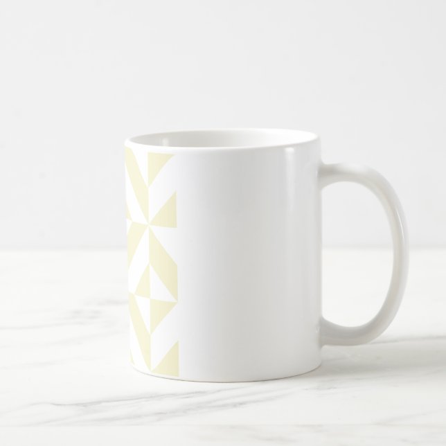 Pale Gold Geometric Deko Cube Pattern Kaffeetasse (Rechts)